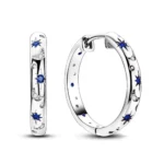 Aros argolla huggie estrellas y lunas azules — silverglam Aros argolla huggie estrellas y lunas azules — silverglam