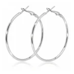 Aros argolla lisa grande plateada — silverglam Aros argolla lisa grande plateada — silverglam