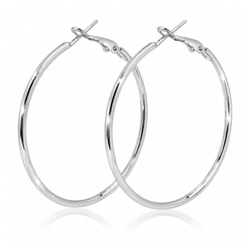 Aros Argolla Lisa Grande Plateada — Silverglam Aros Argolla Lisa Grande Plateada — Silverglam