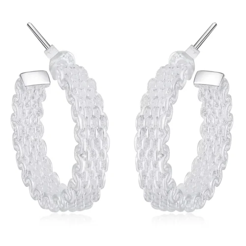 Aros argolla con relieve trenzado 24 mm Aros argolla con relieve trenzado 24 mm