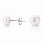 Aros de plata 925 perla achatada 12 mm derecha Aros de plata 925 perla achatada 12 mm derecha