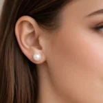 Aros de plata 925 perla achatada 12 mm modelo Aros de plata 925 perla achatada 12 mm modelo