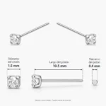 Par piercing plata 925 circón 1,5 mm caracteristicas Par piercing plata 925 circón 1,5 mm caracteristicas