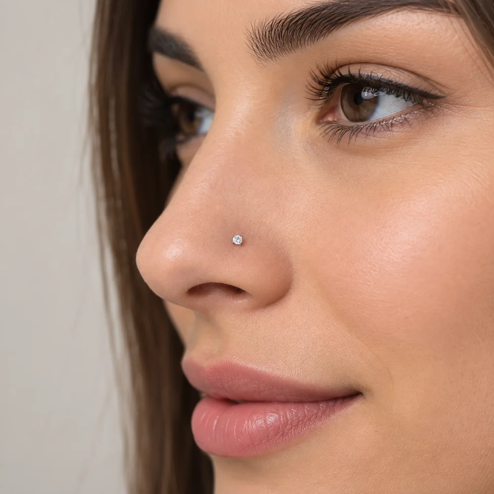 Par piercing plata 925 circón 1,5 mm modelo Par piercing plata 925 circón 1,5 mm modelo