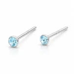 Par piercing plata 925 cristal celeste 2 mm derecha Par piercing plata 925 cristal celeste 2 mm derecha